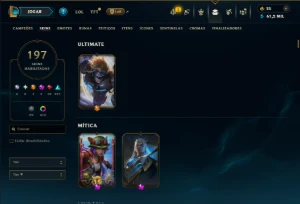 Prata 4 com TODOS os Champs e 197 Skins ( Nivel 1077 ) - League of Legends LOL