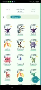 Conta pokémon nível 42