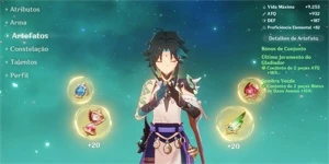 Genshin Impact - AR56 - 7 personagem 5* - 5 armas 5*