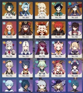 Genshin Impact - AR56 - 7 personagem 5* - 5 armas 5*