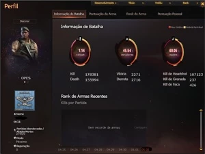 Conta de Crossfire com 4 Vit e várias MNS de ZP e GP