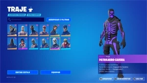 Conta com Skull Roxo / Cavaleiro Negro - Fortnite
