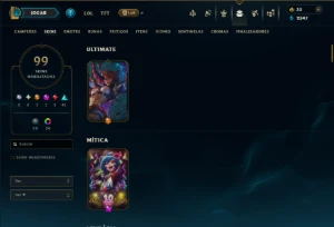 Diamante 4 com TODOS os Champs e 99 Skins ( SUP / ADC ) - League of Legends LOL
