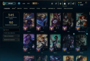 Diamante 4 com TODOS os Champs e 99 Skins ( SUP / ADC ) - League of Legends LOL
