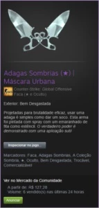 Adagas Sombrias (★) | Máscara Urbana - Counter Strike CS