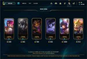Conta ouro 4 com 132 Champs e 109 Skins + 400k de Vayne - League of Legends LOL