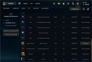 Conta ouro 4 com 132 Champs e 109 Skins + 400k de Vayne - League of Legends LOL