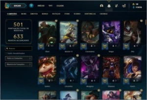 Conta ouro 4 com TODOS os champs e 263 skins ( 2 Prestigios) - League of Legends LOL