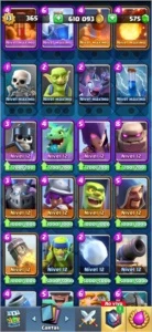 CLASH ROYALE NÍVEL 13 COM 42 CARTAS FULL 600K OURO 33 EMOTES