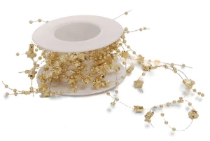 Fio Decorativo com Estrelas Ouro - Rolo de 2 Metros - Artesanato e Personalizados