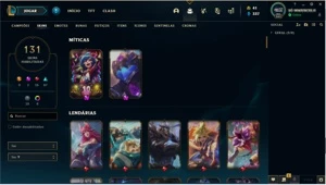 Conta LoL Unranked 130 + skins - League of Legends