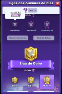 Clã Clash Royale - Ouro III quase LENDÁRIA