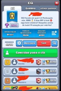 Clã Clash Royale - Ouro III quase LENDÁRIA