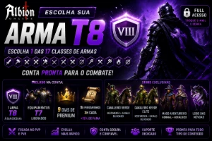 Conta Starter T8 + 9D premium + 15% buff fama + SKINS - Albion Online