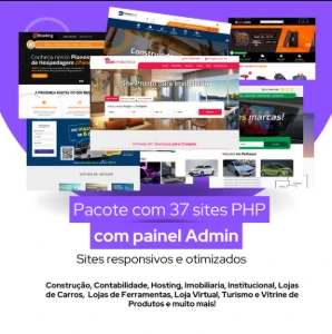 Pacote com 37 Sites PHP com painel administrativo - Outros