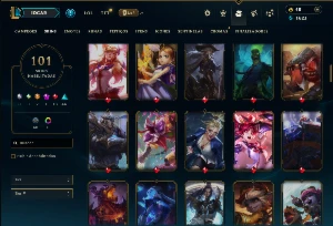 Unranked com 80 Champs e 101 Skins ( MAIN SUP ) - League of Legends LOL