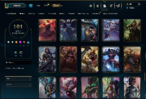 Unranked com 80 Champs e 101 Skins ( MAIN SUP ) - League of Legends LOL