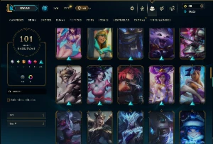 Unranked com 80 Champs e 101 Skins ( MAIN SUP ) - League of Legends LOL