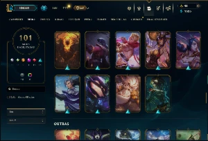 Unranked com 80 Champs e 101 Skins ( MAIN SUP ) - League of Legends LOL