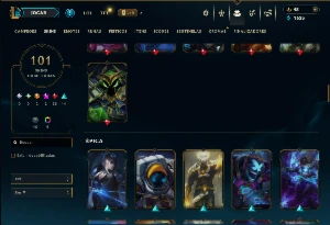 Unranked com 80 Champs e 101 Skins ( MAIN SUP ) - League of Legends LOL