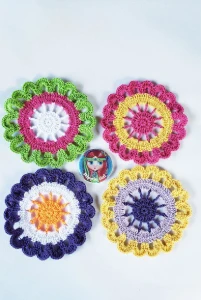 Flor em Crochê Aplique (15cm) - Artesanato e Personalizados