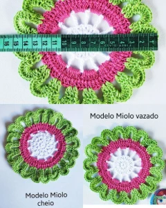 Flor em Crochê Aplique (15cm) - Artesanato e Personalizados