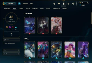 Bronze 2 com 90 Champs e 48 Skins - League of Legends LOL