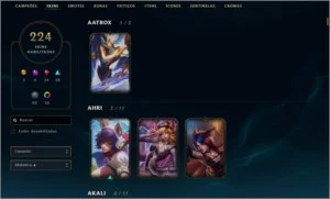 CONTA OURO COM 220 SKINS E TODOS OS CAMPEOES - League of Legends LOL
