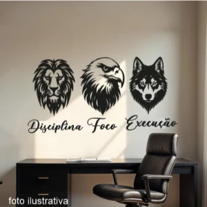 Kit 6 Peças Animais Disciplina Foco Execução em MDF - Artesanato e Personalizados