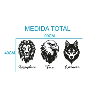 Kit 6 Peças Animais Disciplina Foco Execução em MDF - Artesanato e Personalizados