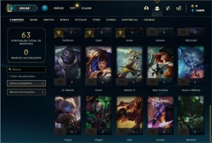 Conta Diamante 2 com 35 Champs e 8 Skins + 18 Fragmentos - League of Legends LOL