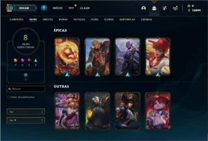 Conta Diamante 2 com 35 Champs e 8 Skins + 18 Fragmentos - League of Legends LOL