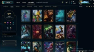 CONTA LEAGUE OF LEGENDS GOLD 4 92 SKINS LEVEL 251 LOL