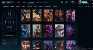 CONTA LEAGUE OF LEGENDS GOLD 4 92 SKINS LEVEL 251 LOL