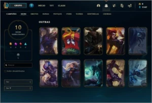 CONTA LEAGUE OF LEGENDS, PRATA 3 70%, 40 CAMPEÕES, 10 SKINS LOL
