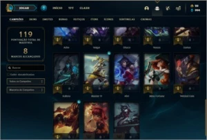 Conta prata 3 com 7 skins e 33 champs - League of Legends LOL