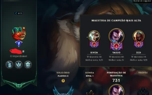 Conta Lol 259 Skins Mono Yasuo Full Acess Troca Email - League of Legends