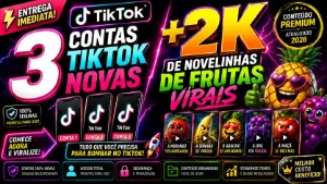 Tiktok | 3 Contas Tiktok Novas +2K De Novelinhas De Frutas - Redes Sociais