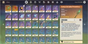 Conta AR48 - Xiao+Lança de Jade+Báculo de Homa+Venti - Genshin Impact