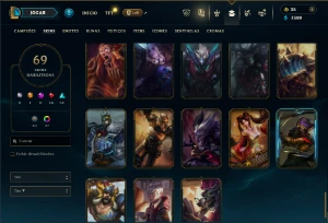 Unranked com 80 Champs e 69 Skins - League of Legends LOL