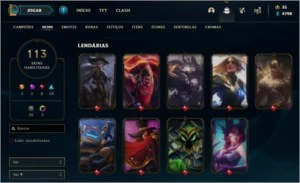 Conta League of Legends Nível 147 com 86 skins(2 Míticas) LOL