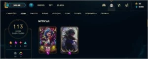 Conta League of Legends Nível 147 com 86 skins(2 Míticas) LOL