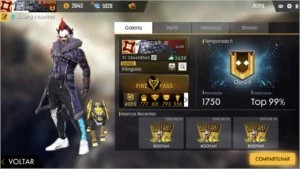 Conta Full gemada 5 mil investido - Free Fire