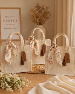 Bolsa Milão Sintético Palha para Madrinhas de Casamento