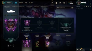 Vendo conta LOL mestre +100 pontos , 76 skins , 135 campeões - League of Legends