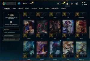 Conta Unranked com 42 Champs e 16 Skins - League of Legends LOL
