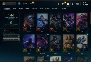 Conta Unranked com 42 Champs e 16 Skins - League of Legends LOL
