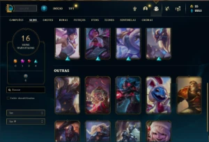 Conta Unranked com 42 Champs e 16 Skins - League of Legends LOL