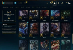 Conta Unranked com 42 Champs e 16 Skins - League of Legends LOL