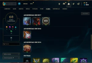 Conta Unranked com 42 Champs e 16 Skins - League of Legends LOL